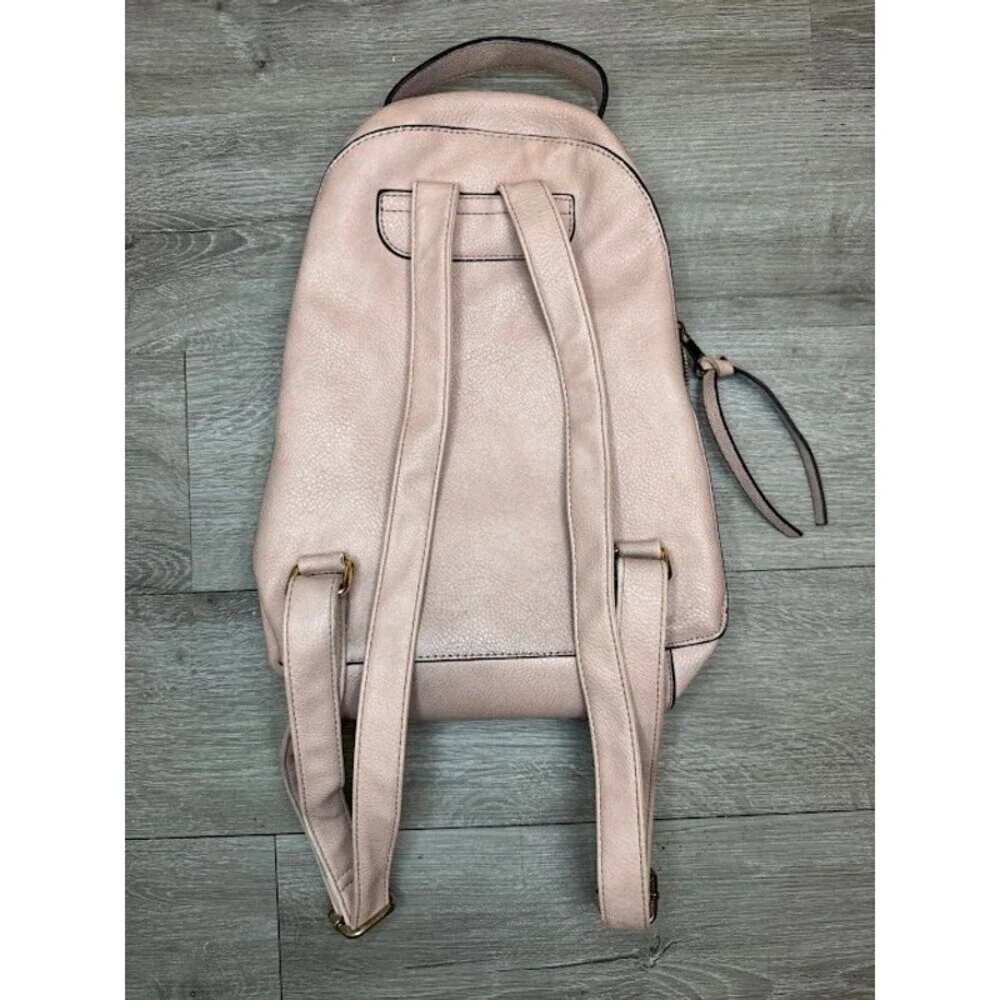 Pink Mini Backpack Cute Bear Faux Leather Travel Bookbag School Purse 12 Inch